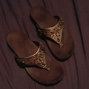 Vionic "Pearl" Sandals Bronze/Brown Size 10